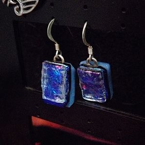 Dichroit sterling silver earrings